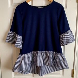 Blue Top with Stripes